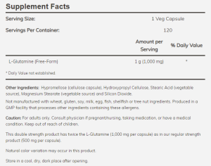 Л - Глутамин 1000 мг | L-Glutamine | Now Foods, 120 табл 