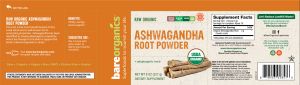 Био Ашваганда 227 гр | Ashwagandha Root Powder | BareOrganics 