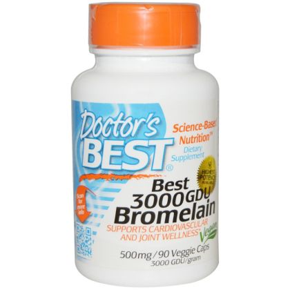Бромелаин 3000 GDU, 500 мг | Bromelain | Doctor's Best, 90 Капсули 