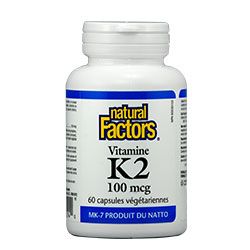 Витамин К2 100 мкг | Vitamin K-2 | Natural Factors, 60 драж. 