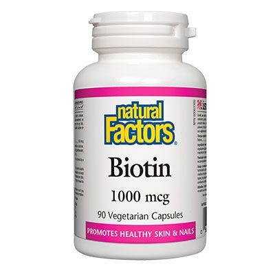Биотин 1000 мкг | Biotin | Natural Factors, 90 веджи капс 