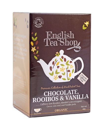 Органичен чай ройбос 20 бр| Chocolate, Rooibos and Vanilla | English Tea Shop 