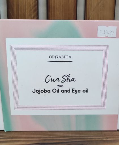 Подар Гуа ша |  Плочка Розов кварц с масло от жожоба и масло за очи с роза 