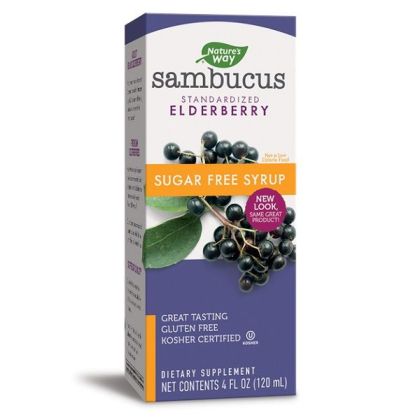 Сироп от черен бъз екстракт | Sambucus Sugar Free Syrup | Nature's Way, 120 мл. 