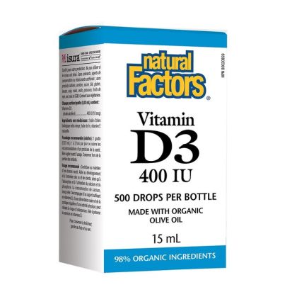 Витамин Д3 400 IU | Vitamin D-3 400 IU | Natural Factors, 500 дози 