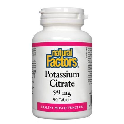 Калий Цитрат 99 мг | Potassium Citrate |  Natural Factors, 90 табл