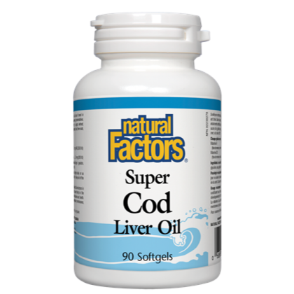 Масло от черен дроб на треска 1100 мг | Cod Liver Oil | Natural Factors, 90 дражета 
