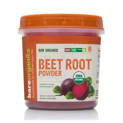 Био цвекло на прах 227 гр |  Beet Root Powder | BareOrganics 