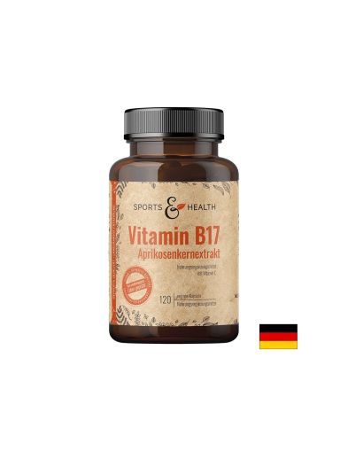 Витамин Б17  500 мг | Екстракт от кайсиеви ядки | Vitamin B17 | Sports Health, 120 капс. 