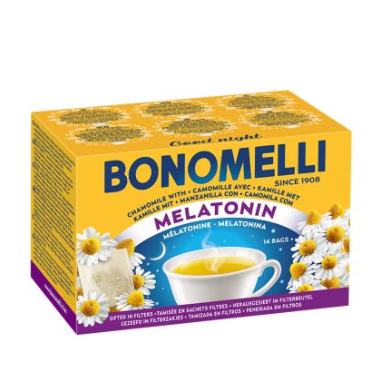 Чай лайка, мелатонин и магнезий | Camomilla in Filtri con Melatonina e con Magnesio | Bonomelli, 14 филтърни пакетчета 