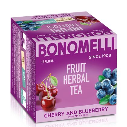 Плодов чай  с череша и боровинки | Infusion Fruits Cherry and Blueberry | Bonomelli, 12 пакетчета 