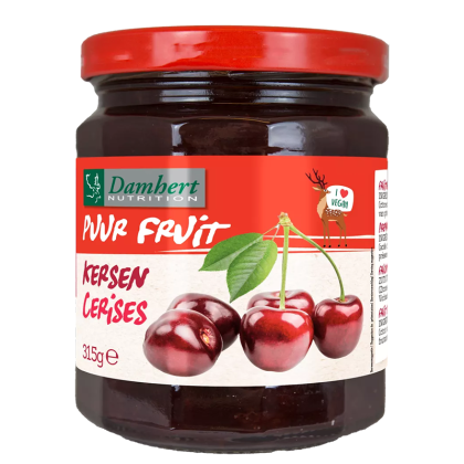 Конфитюр от череши без захар | Puur Fruit Confituur Kersen | Damhert Nutrition, 315 g