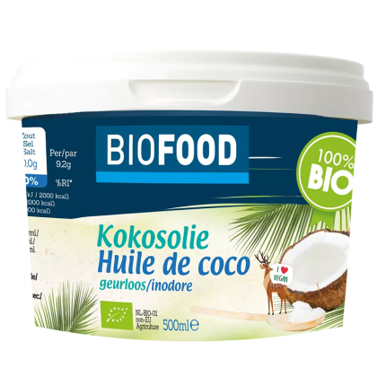 Кокосово масло БИО | Biofood Kokosolie Huile de coco BIO | Damhert Nutrition 500 ml