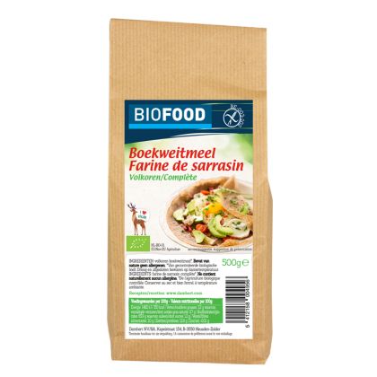 Пълнозърнесто брашно от елда БИО | Boekweitmeel Farine de sarrasin | Damhert Nutrition 500 g