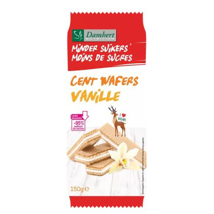 Cent Wafers Vanille | Вафли с ванилов крем без захар | Damhert Nutrition 50 g