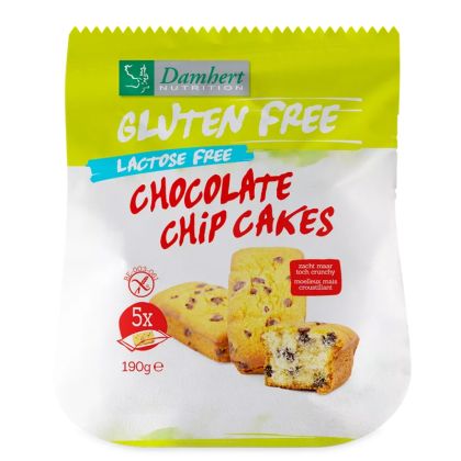 Шоколадови мини кексчета с парченца шоколад без глутен и лактоза | Chocolate Chip Cakes | Damhert Nutrition 190 g
