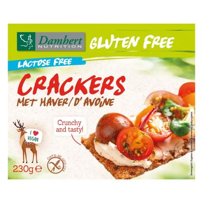 Овесени крекери без глутен и лактоза| Crackers Met Haver | Damhert Nutrition 230 g