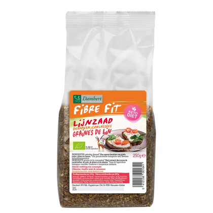 Натрошено ленено семе БИО| Fiber Fit Gebroken Lijnzaad BIO | Damhert Nutrition 250 g