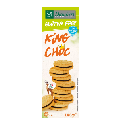 Безглутенови бисквити с шоколадов крем| Gluten free King Choc | Damhert Nutrition 140 g