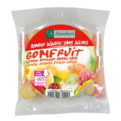 Желирани бонбони с плодов вкус без захар| Gomfruit zonder svikers | Damhert Nutrition 100 g