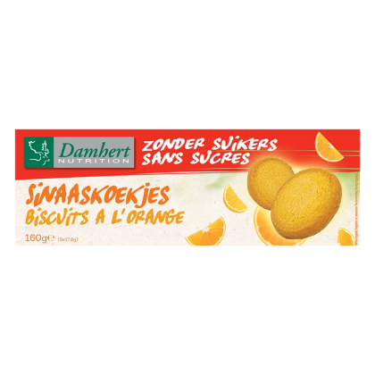Портокалови бисквити без захар| Zonder Suikers sans sucres Sinaaskoekje biscuits a l’orange | Damhert Nutrition 160 g