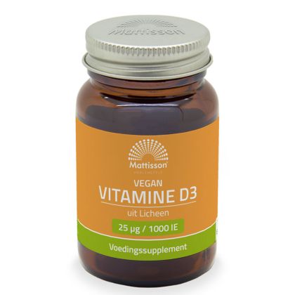Веган витамин D3 (от лишей) 1000 IU | Vegan Vitamine D3 uit Lichen | Mattisson Healthstyle, 120 софтгел капсули