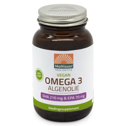 Веган Омега-3 от водорасли DHA/EPA 210 мг/70 мг | Vegan Omega-3 Algenolie | Mattisson Healthstyle, 60 капсули