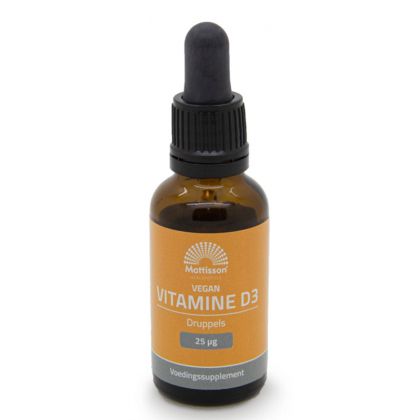 Витамин D3  Веган 25 µг | Vitamine D3 Vegan | Mattisson Healthstyle, 25 мл капки