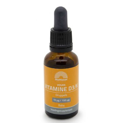 Витамин D3/ K2 за Деца Веган | Vitamin D3/K Baby Vegan | Mattisson Healthstyle, 25 мл капки