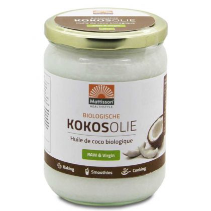 Кокосово масло (сурово, студено пресовано), БИО | Biologische Kokosolie | Mattisson Healthstyle, 500 мл