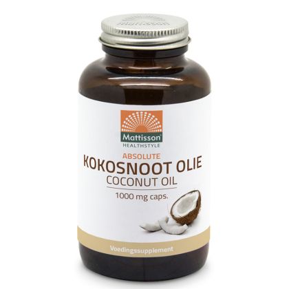 Кокосово масло 1000 мг | Absolute Kokosnoot Olie | Mattisson Healthstyle, 120 капсули