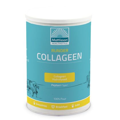 Колаген (говежди) тип I | Runder Collageen Hydrolysaat Pure – Peptan Type I® | Mattisson Healthstyle, 300 г прах