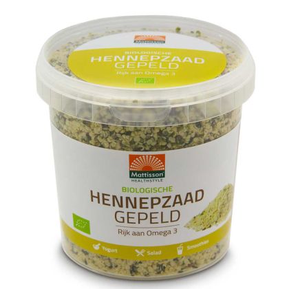 Конопени белени семена БИО | Biologish Hennepzaad Gepeld | Mattisson Healthstyle, 500 г