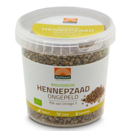 Конопено семе (небелено), БИО | Biologisch Hennepzaad Ongepeld | Mattisson Healthstyle, 400 г