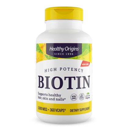 Биотин 5000 μг | Biotin | Healthy Origins, 360 капсули