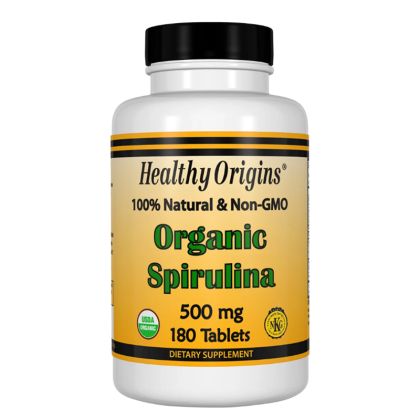 Спирулина 500 мг | Spirulina | Healthy Origins, 180 таблетки