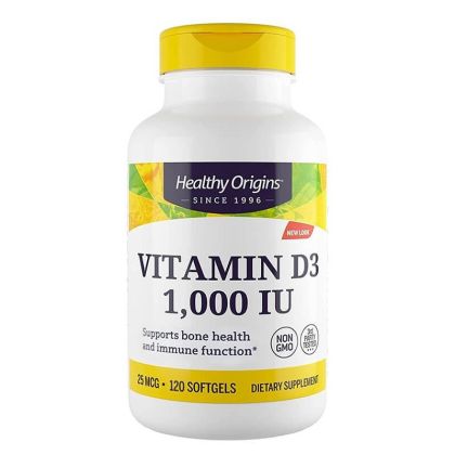 Витамин D3 1000 IU/ 25 µг | Vitamin D3 | Healthy Origins, 120 софтгел капсули
