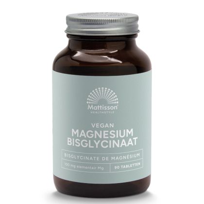 Магнезий (бисглицинат) 100 мг с таурин и черен пипер | Vegan Magnesium Bisglycinaat | Mattisson Healthstyle, 180 таблетки
