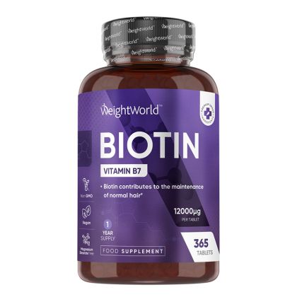 Биотин 12000 μг | Biotin | WeightWorld, 365 таблетки