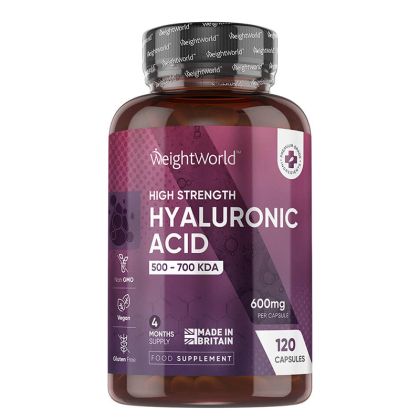 Хиалуронова киселина 600 мг | Hyaluronic Acid High Strength | WeightWorld, 120 капсули