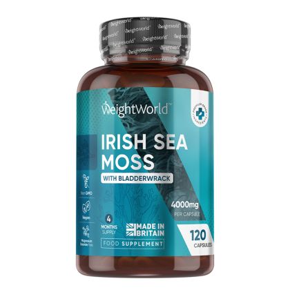 Ирландски морски мъх +  фукус (кафяви водорасли) | Irish Sea Moss with Bladderwrack | WeightWorld, 120 капсули