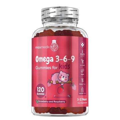 Омега 3-6-9 за деца Гъми | Omega 3-6-9 Gummies for Kids | WeightWorld, 120 желирани таблетки, с вкус на ягода и малина