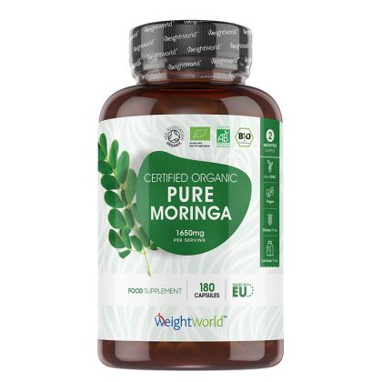 Моринга 550 мг | Organic Pure Moringa | WeightWorld, 180 капсули