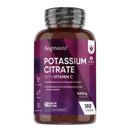 Калий (цитрат) + витамин С | Potassium Citrate with Vitamin C | WeightWorld, 180 таблетки