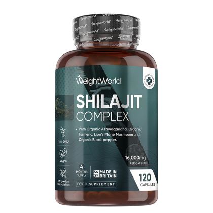 Шилажит комплекс (с ашваганда, куркума, лъвска грива и черен пипер) | Shilajit Complex | WeightWorld, 120 капсули