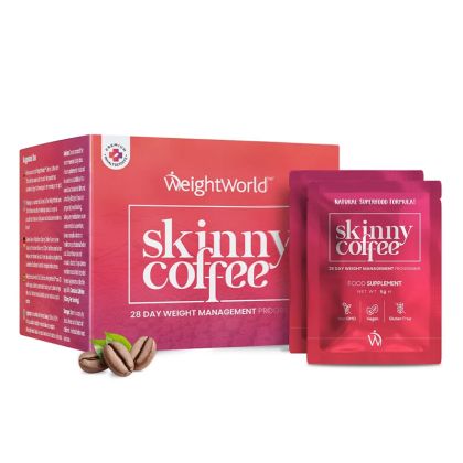 28 дневна програма за отслабване със зелено кафе, зелен чай, гуарана и L-карнитин | Skinny Coffee | WeightWorld, 28 сашета