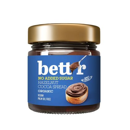 Лешниково какаов крем без добавена захар, БИО | Hazelnut Cocoa Sread | Bett'r, 250 гр 