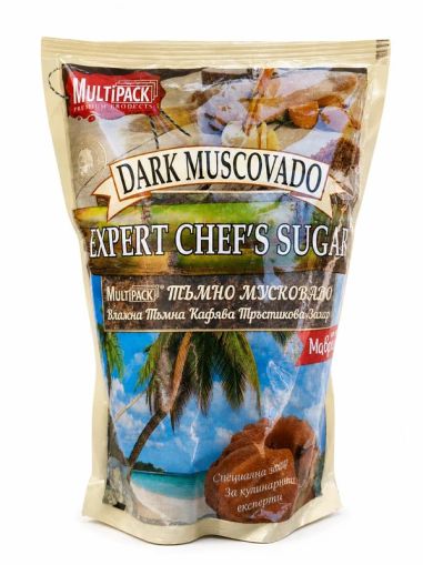 Влажна кафява тръстикова захар Дарк Мусковадо | Dark Muscovado | Multipack, 500 гр. 