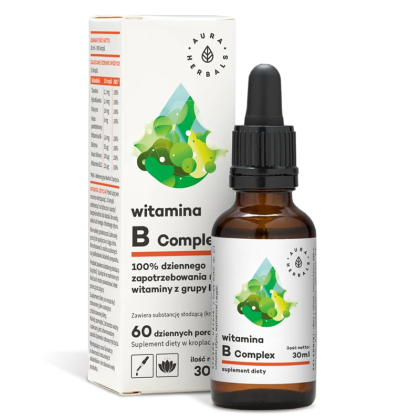 Витамин В комплекс | Witamina B Complex | Aura Herbals, 30 ml капки