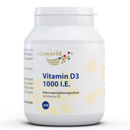 Витамин D3 1000 IU / 25 µg | Vitamin D3 | Vita World, 200 таблетки